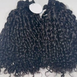 100% Raw Indian Burmese Curly Hair Bundles Vendor Vietnamese Raw Hair Extension Raw Cambodian Wavy Bone Straight Human Haircolor: pixie curly, Stretched Length: 22 Inches