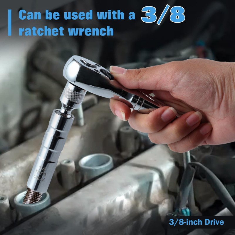 LEONTOOL Magnetic Rotating Spark Plug Socket Set, Magnetic Swivel Plug