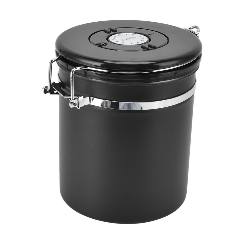 Airtight Coffee Canister Storage Jar Date Tracker CO2 Release Valve