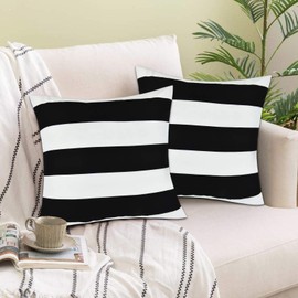 Alishomtll Cushion Cover 40 x 40 cm Set of 2 Striped Soft Decorative Cushion Covers Set