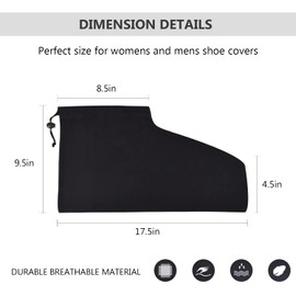 HAMBOLY Shoe Bags 6 Pack Dust Cover Storage Pouch with Drawstring Closure for Travel Protecting Storing Shoes, Black, E01-201-black-6