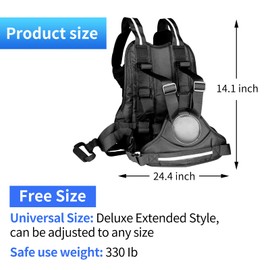 PCCIZU Adjustable Harness, Prevent Passengers from Falling for ATV,Snowmobile,Black