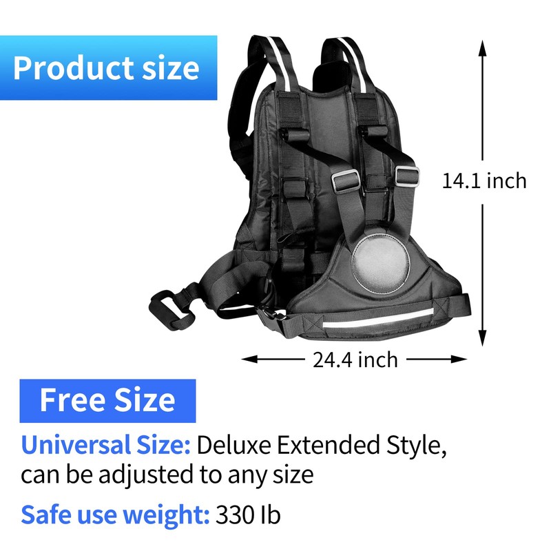 PCCIZU Adjustable Harness, Prevent Passengers from Falling for ATV,Snowmobile,Black