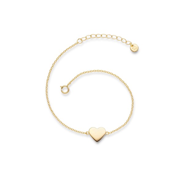 Glanzstücke München Women's Bracelet Heart Sterling Silver Yellow Gold-Plated 17