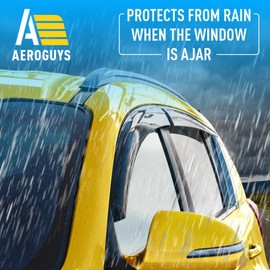 Extra Durable Window Deflectors Tape-On Window Visors Rain Guards Fit for Kia Sportage 2011-2016, Sun Visors, Wind Vent Visors, Window Vent Shades, Exterior Car Accessories - 4 pcs. AG0089