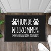 Trendation - Dog Doormat Saying Gift Dog Owner Dogs Welcome