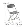 Flash Furniture HERCULES Series 650 lb. Capacity Premium Grey Plastic