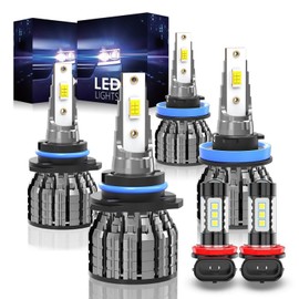 ROADLIT Compatible for (Year:2015-2021) Honda CRV Light Bulbs,High Beam Low Beam and Fog Lights Set,6500K Cool White Light,Plug and Play,Powersports Bulbs - 6 Pack