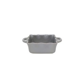 Casafina Ceramic 7" Square Ruffled Baker - Cook & Host Collection, Grey | Oven & Dishwasher Safe Bakeware | Food Safe Glazing | Restaurant Quality Dinnerware