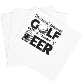 SharkBliss Funny Sarcastic Golf Quotes Cocktail Napkins, 100 Pack Weekend Forecast Golf With A Chance Of Beer Paper Cocktail Napkins For Retirement Bachelor Party 2-Ply, 5x5