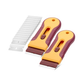 Bates- Razor Blade Scraper, 2 Pack, Razor Scraper Set with 30 Extra Blades, Razor Scraper, Window Scraper, Scraper Tool, Glass Scraper, Scraper Blades, Blade Scraper, Razor Blade Retractable