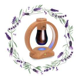 Adirigo Cordless Aroma Diffuser - Waterless Essential Oil Diffuser Build-in Three Mist Modes and Four Color LED Lights for Home Bedroom Bathroom Set of Three Bottles of Essential Oil