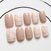 24 Pcs Nail Tips, Sweet and Cute Dream Khaki, Half-dyed