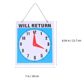 Double-Sided Open/Come in/Will Return Sign with Clock Hands 1Pc, Be Back Clock Sign Open and Closed Door Sign Door Pendant for Store Mall Shop Office