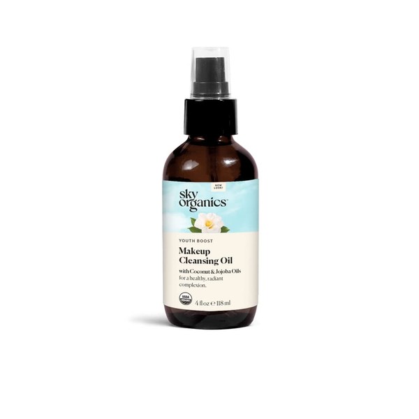 Sky Organics Youth Boost Makeup Cleansing Oil for Face USDA Certified Organic to Cleanse, Moisturize & Nourish, 4 fl. Oz