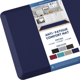 KitchenClouds Kitchen Mat Cushioned Anti Fatigue Kitchen Rug 17.3"x60" Waterproof Non Slip Kitchen Rugs and Mats Standing Desk Mat Comfort Floor Mats for Kitchen House Sink Office (Blue)