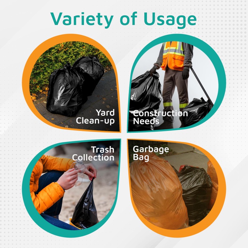 PlasticMill Contractor Bags Heavy Duty - Commercial, Industrial Garbage Bags