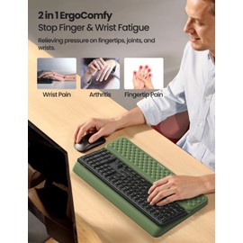 Vaydeer Wrist Rest with Keyboard Stand, Computer Wrist Support Pad, Ergonomic Keyboard Riser Holder Lifter Tray with Wrist Pad, Soft Memory Foam Desk Cushion, Palm Hand Typing for Office Home School