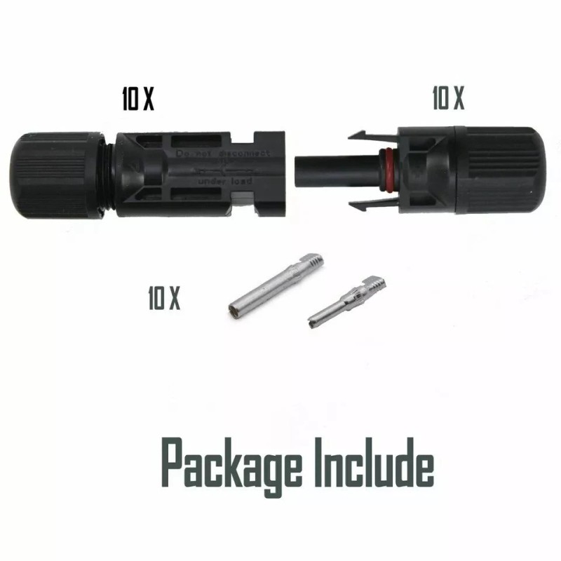 Solar 10 Pairs NEW Male + Female Fits MC4 Connector