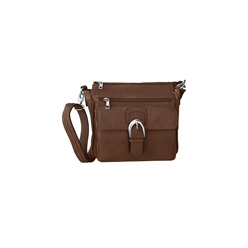 Roma Leathers Concealment Purse w/Buckle (Brown)