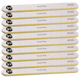 New* JND Professional Salon Grade Double Sided Emery Board Nail Files Buffer Polisher Natural Manicure Pedicure Acrylic Gel Nails (10Pack) (80/80)