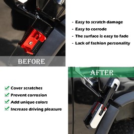 Hood Latches Hood Lock Catch Latches Replacement Kit Fit for Hummer H2 2003-2009 Car Accessories,Aluminum Alloy,2PCS (Red)