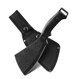 Leopcito 11 Inch Hatchet with Sheath, Small Compact Machete Axes, Fixed Blade Full Tang Camping Tactical Knife for Woodworking, Garden Machete Axe with Sheath for Bushcraft Yards Bushes Wood, A2BK