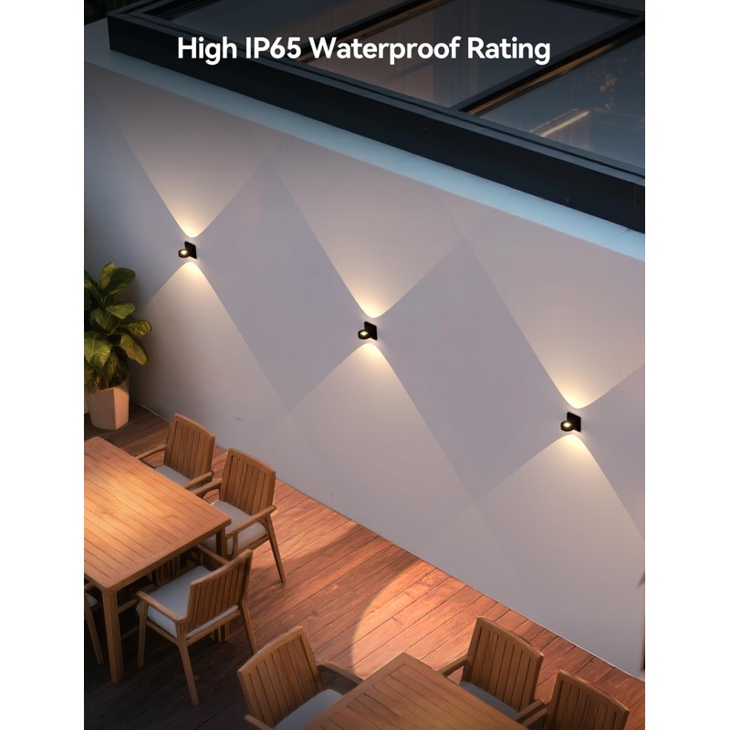 Tubicen Outdoor Wall Light Up and Down Wall Sconce Dimmable