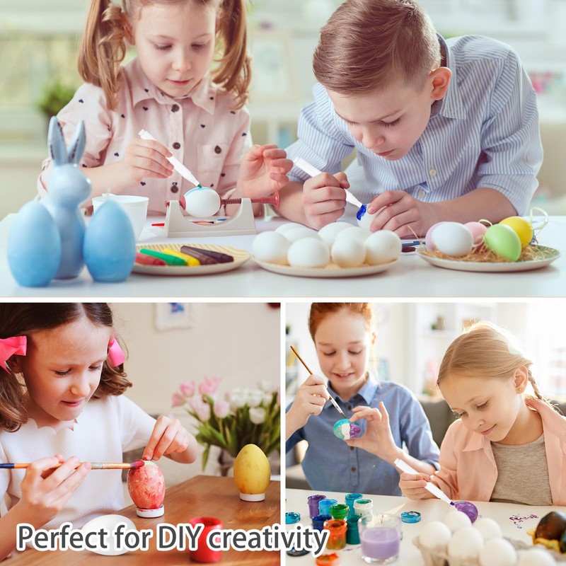 Morcheiong 24 Pcs White Plastic Egg Shakers Musical Instruments, Easter