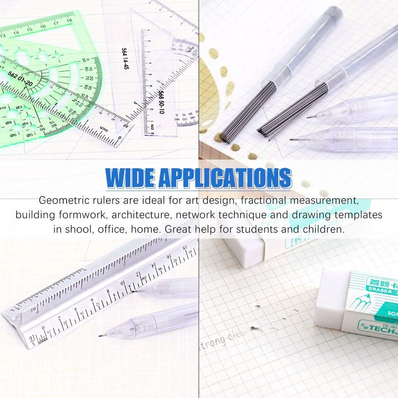 Glarks 16 Pieces Measuring Templates Building Formwork Stencils Geometric Drawing