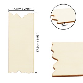 Belle Vous Pack of 24 Blank Wooden Discs - L 17.6 x W 7.5 cm Rectangular Untreated Wooden Signs / Wooden Panels for Crafts with Serrated Edge - Wooden Discs Decoration for DIY, Decoration Wedding &