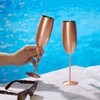 Oak & Steel - 8 Stainless Steel Champagne Flutes with