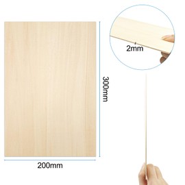 Maxentico Pack of 10 Wooden Panels, Multiplex Board, Craft Wood, Chipboard, Wooden Panels Cut to Measure, Balsa Wood, Plywood, Plywood, Plywood, Wood Panels, Chipboard, 300 x 200 x 2 mm