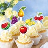 Ercadio 36 Pcs Double Sided Fruit Cupcake Toppers Fruit Combination