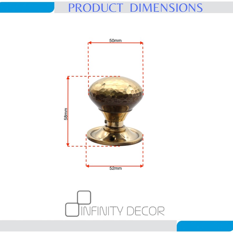 Infinity Decor Pair of Aged Brass Hammered Mushroom Mortice Rim