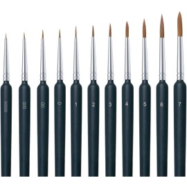 Miniature Paint Brushes, 11 Pcs Detail Paint Brush Set with Ergonomic Handle, Suitable for Acrylic Painting, Oil, Watercolor, Paint by Numbers for Adults