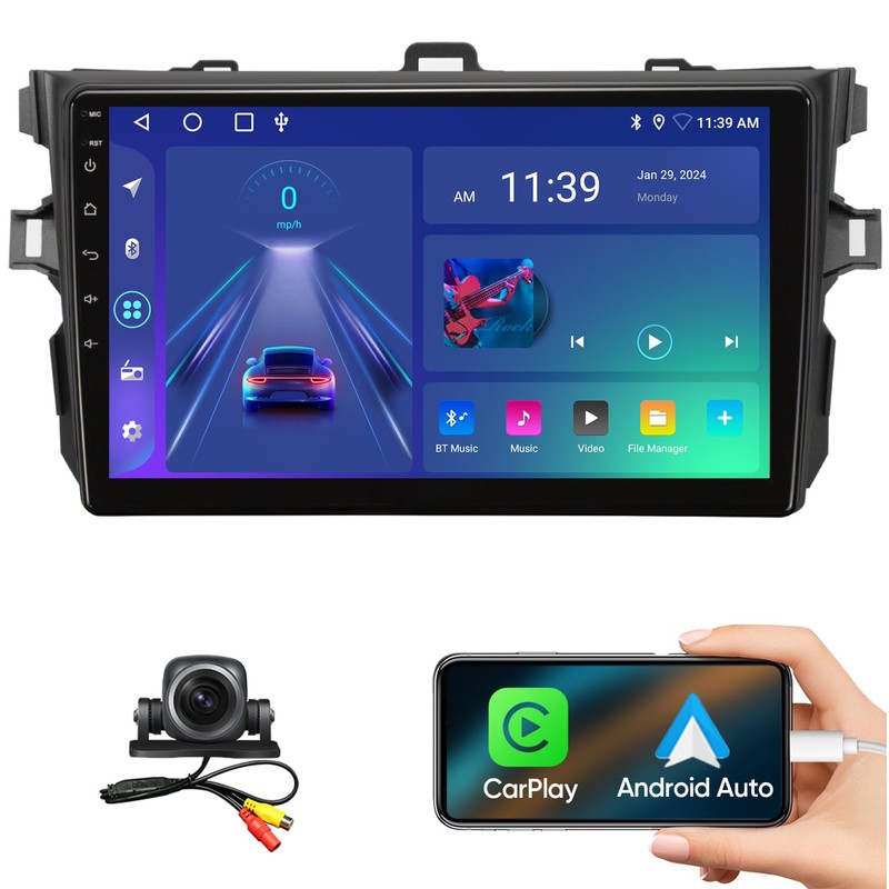 for Toyota Corolla Car Radio 2008-2013 | Wireless CarPlay Android