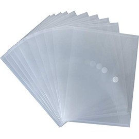 Document Bag A4 Landscape with Velcro Fastening Transparent Natural Polypropylene Neutral 10 Envelopes