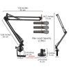 Geekria Microphone Boom Arm Mount for SAMSON Q2U, Q9U, Q7x,