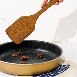 Wooden Spatula for Cooking No Stick Wooden Spatula Cooking Kitchen Utensils Shovel Long Handled Wood Corner Spatula Spoon Scraper