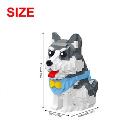 NOOLY Animals Mini Building Blocks for Home and Office Decoration WKLJM-06 (Husky, 796 Pieces)