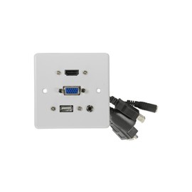 HDMI+VGA+3.5mm+USB Wallplate