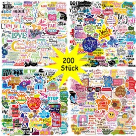 Inspirational Sayings Stickers, Beautiful Attractive Motivational Sticker Set, Waterproof Vinyl Aesthetic Stickers for Laptop, Water Bottles, Scrapbooking, Folders, Pack of 200