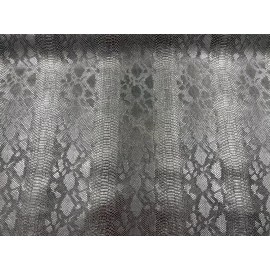 New Creations Foam & Fabric Inc. Snake Skin Vinyl Fabric - Black - Faux Snake Skin Vinyl Fabric Sold By Yard - Rolled