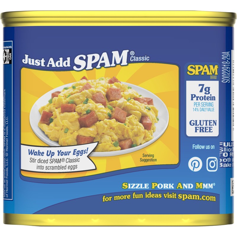SPAM Less Sodium, 12 Oz (Pack Of 12)