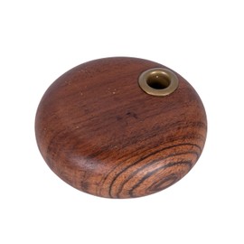 Creative Co-Op Mango Wood and Metal Taper Holder, Gold Finish and Natural