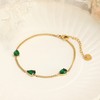 Made by Nami Women's Gold Gemstone Bracelet with Three Green