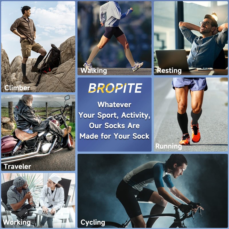 bropite Open Toe Compression Socks for Men & Women -