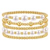 Cupimatch Women's Stretch Bracelet: Baroque Pearl Bracelet Made of 14K