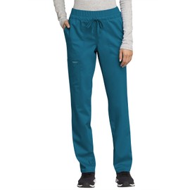 Scrubs for Women Workwear Revolution, Drawstring Cargo Pants Soft Stretch WW105, M, Caribbean Blue